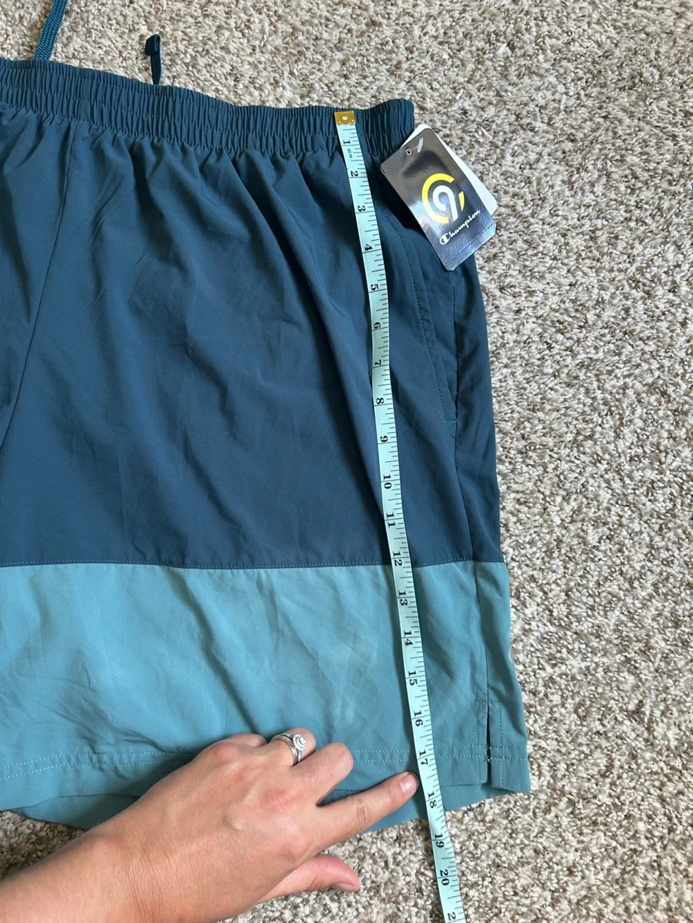 NWT Champion Men’s Running Shorts Juniper Blue Aqua Athletic Activewear Stretch